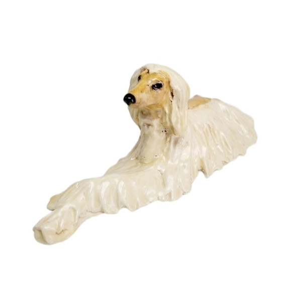 Designs in Clay Lying Afganhound Dog Signed by Donna Eddy 2010' Redlands Ca USA - Picture 11 of 15